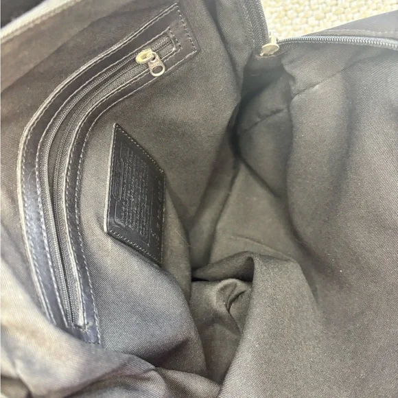 Authentic Coach Black Neoprene Tote Leather Trim Work Laptop Bag Y2K RARE - Picture 3 of 15